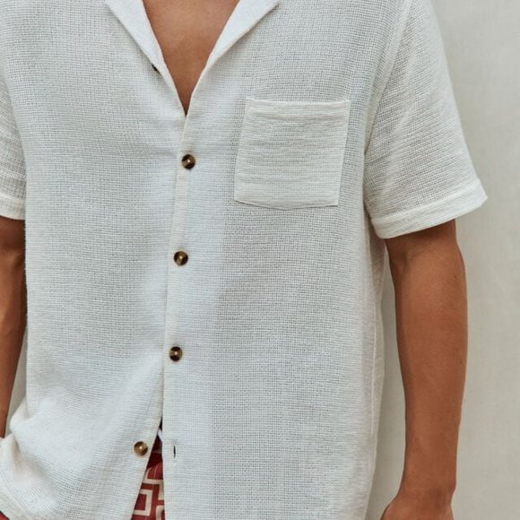 NWT - Cotton on Palma Short Sleeve Shir, White - Small - Picture 3 of 5